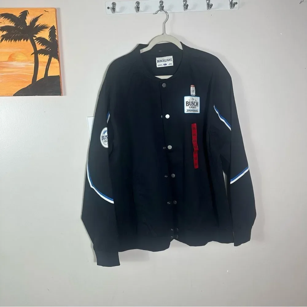 Busch Light Black Varsity Jacket • Vintage Beer Racing